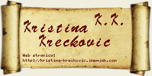 Kristina Krečković vizit kartica